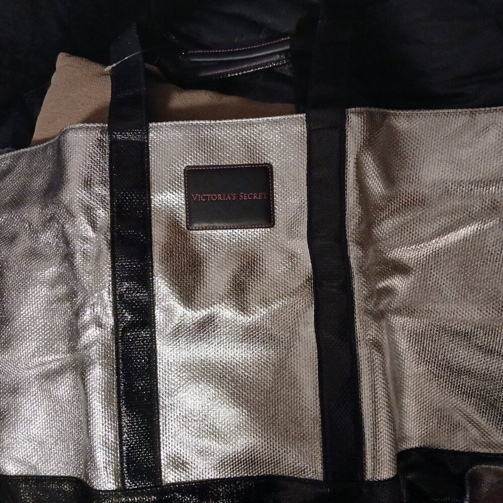 Victoria's Secret Big Silver Weekender Tote